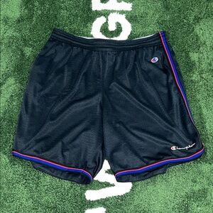 Champion Navy Men's Athletic Shorts with Red Trim